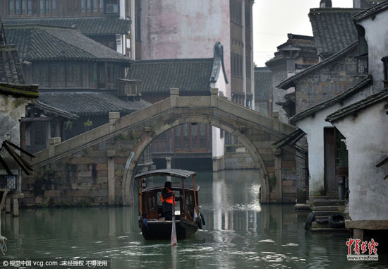 浙江烏鎮(zhèn)，在烏鎮(zhèn)景區(qū)拍攝的古鎮(zhèn)風貌。(圖片作者：劉肖坤)