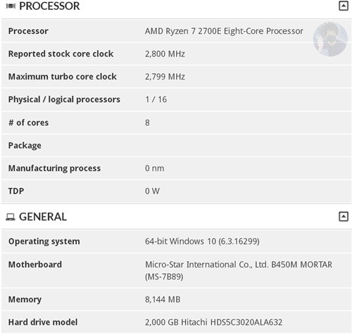 AMD銳龍R5 2600E和R7 2700E節能版曝光 TDP僅45W