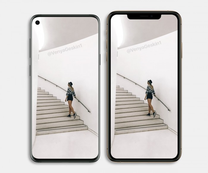 三星S10外形渲染圖曝光：打孔全面屏 對比iPhoneXS誰好看？
